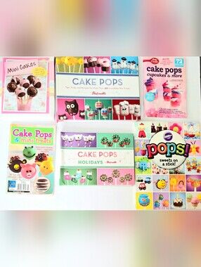 LOT OF 6 CAKE POP RECIPE COOKBOOKS, WILTON, BAKERELLA, MORE